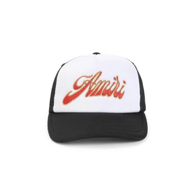 Amiri Structured Black Cap With Embroidered Logo In White