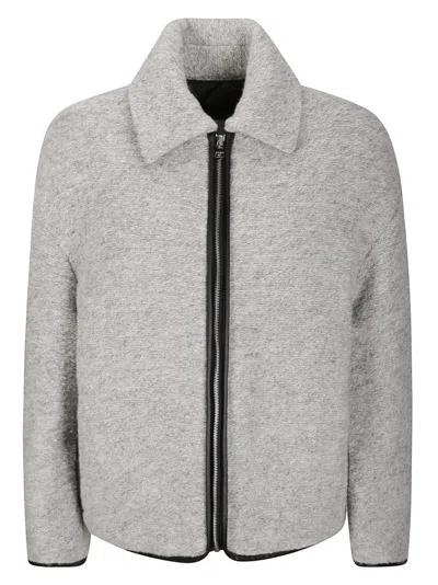 Jw Anderson Contrast Trim Casual Jacket Light Grey Melange In Gray