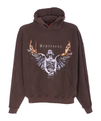 Represent Reversible Living Legacy Tour Sweatshirt In Black In Brown
