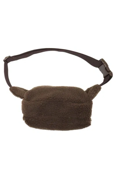 Z By Zella Faux Shearling Belt Bag In Brown