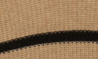 Nordstrom Cashmere Stripe Mock Neck Ribbed Sweater In Brown