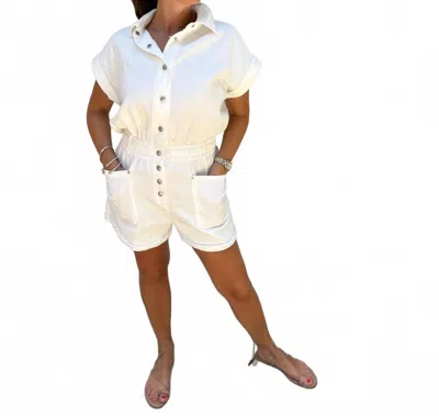 Sewn And Seen Morgan Romper In White In Neutral