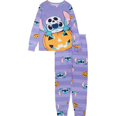 Ame Kids' Disney Stitch Halloween 2-piece Pajamas In Purple