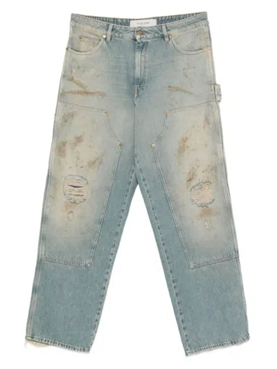 Golden Goose Deluxe Brand Men Marley Painter Cotton Jeans In Blue