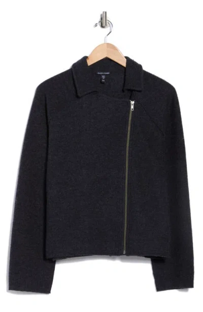 Eileen Fisher Wool Motorcycle Jacket In Black