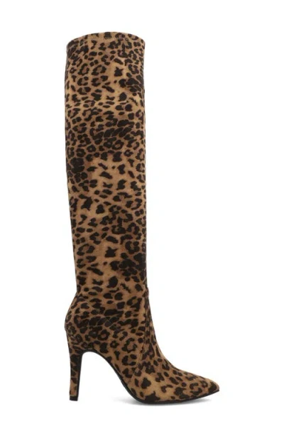 Mia Women's Arisa Stiletto Heel Pointed Toe Tall Boots In Brown