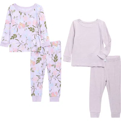 Sleep On It Assorted 2-pack Print Fitted Two-piece Pajamas In Purple