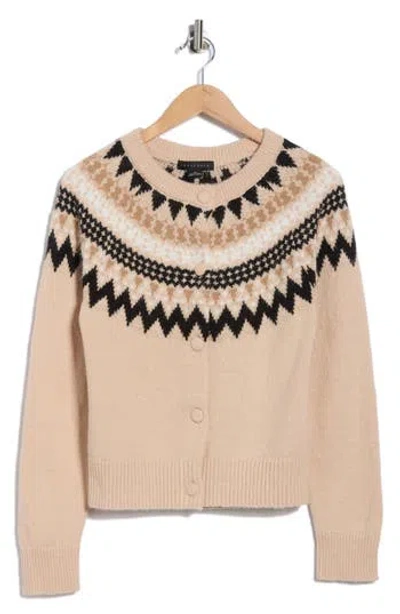 Sanctuary Fair Isle Cardigan In Brown