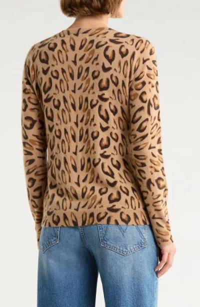 Magaschoni Leopard V-neck Cashmere Sweater In Animal Print