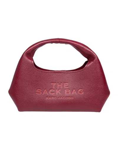 Marc Jacobs The Mini Sack Bag In Cherry Leather In Burgundy