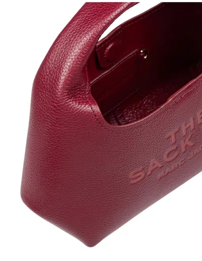 Marc Jacobs The Mini Sack Bag In Cherry Leather In Burgundy