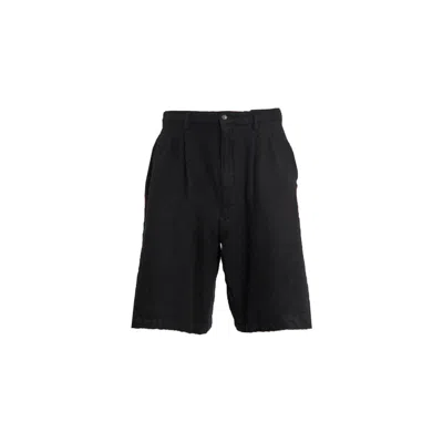 Comme Des Garçons Brushed Wool Black Shorts In Black