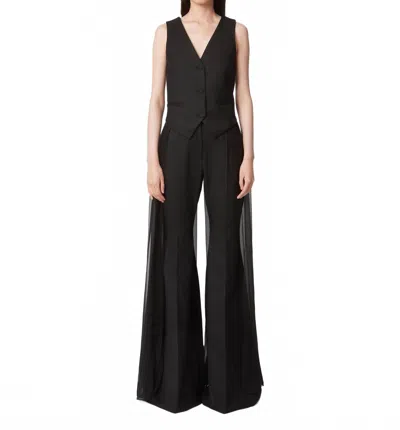 Nina Ricci Virgin Wool Gabardine Flare Pants In Black In Black