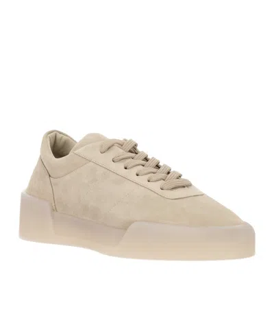 Fear Of God Low Top Suede Sneakers With Rubber Sole In Neutral