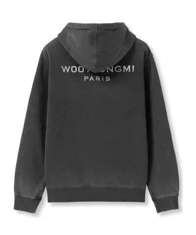 Wooyoungmi Grey Sweatshirt With Logo Patch On The Front And Logo Lettering On The Back In Cotton Man In Gray