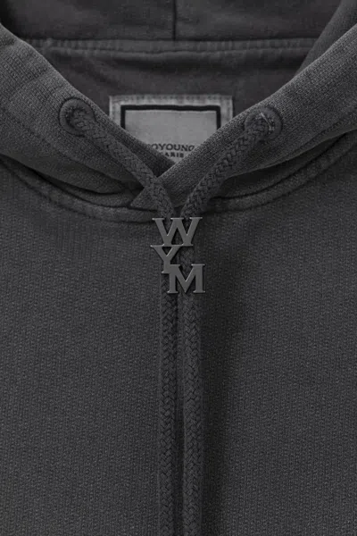Wooyoungmi Grey Sweatshirt With Logo Patch On The Front And Logo Lettering On The Back In Cotton Man In Gray
