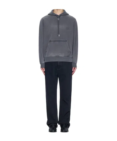 Wooyoungmi Grey Sweatshirt With Logo Patch On The Front And Logo Lettering On The Back In Cotton Man In Gray