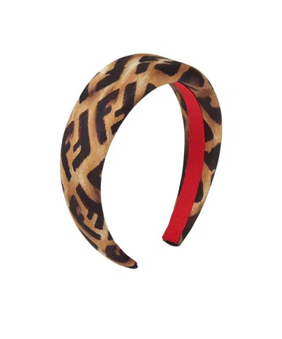 Fendi Animal-print Headband In Brown