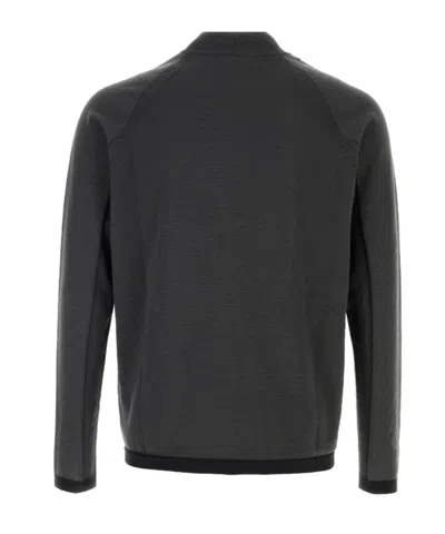 Stone Island Long Sleeve Sweater With Ribbed Cuffs And Hem In Gray