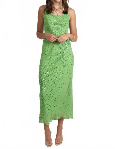 Amanda Uprichard Noella Sequin Chiffon Midi Skirt In Green In Green