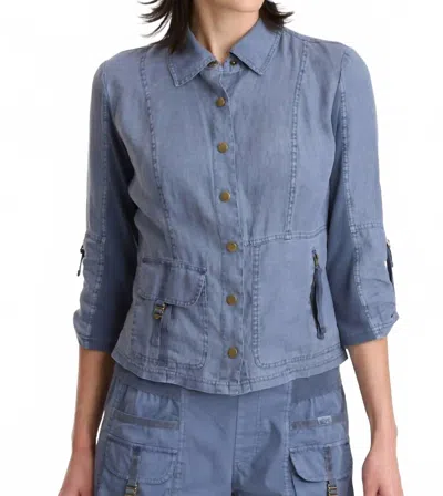 Xcvi Waldron Linen Jacket In Hypnotic In Blue