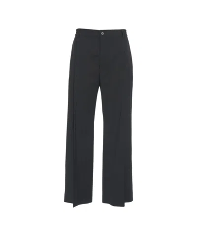 Rue De Tokyo Pilot' Pinstriped Trousers In Black
