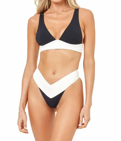 L*space Quinn Bikini Bottom In Black Cream In Multi