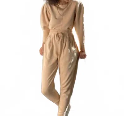 The Waight Avocado Dyed Crew Neck Top In Beige In Neutral