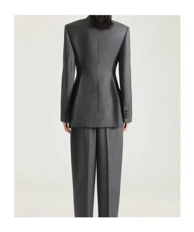 Givenchy Double-breasted Jacket In Wool In Gray