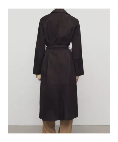 The Row Poseidone Suede Coat In Brown