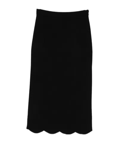 Twinset Classic Black Skirt With Flattering Silhouette In Black