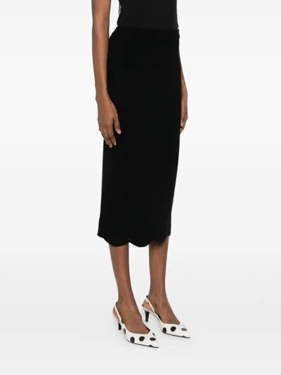 Twinset Classic Black Skirt With Flattering Silhouette In Black