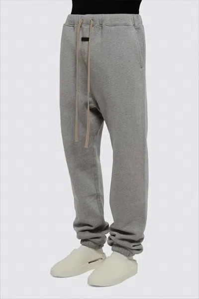 Fear Of God Relaxed Fit Grey Sweatpants With Tapered Legs And Drawstring Waistband In White