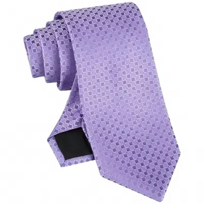 Calvin Klein Men's Checkered Geo-print Tie In Purple In Purple