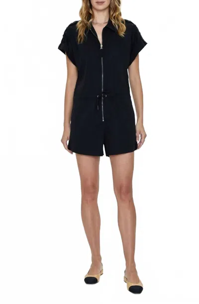Pistola Meg Zip-front Utility Romper In Black