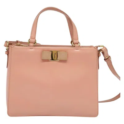 Pre-owned Ferragamo Vala Shoulder Bag Leather Leather Bag () In Pink