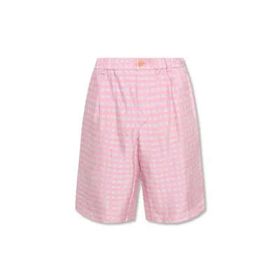 Jacquemus Grey & Pink 'le Short Gelati' Shorts In Pink