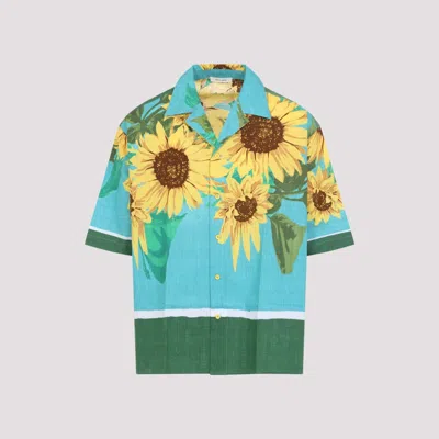 Craig Green Sunflower Print Short-sleeved Shirt With Relaxed Fit In Multi