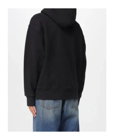 Msgm Cotton T-shirt With Front Printed Logo In Black