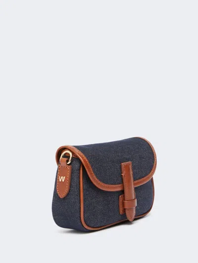 Weekend Max Mara Small Denim Shoulder Bag In Blue