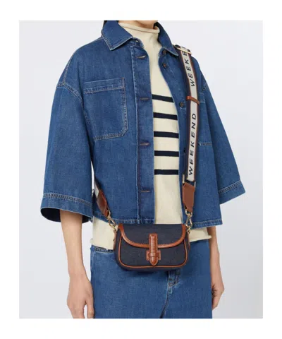 Weekend Max Mara Small Denim Shoulder Bag In Blue