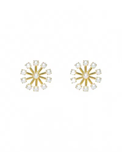 Lele Sadoughi Women's Pearl Pinwheel Button Earrings In Gold In Gold