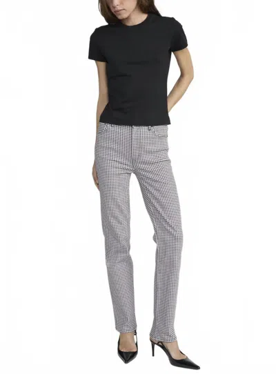 Frame Le Sleek Straight In Black And White In Black