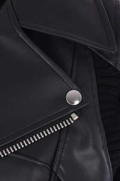 Junya Watanabe Zippered Long-sleeved Leather Jacket In Black