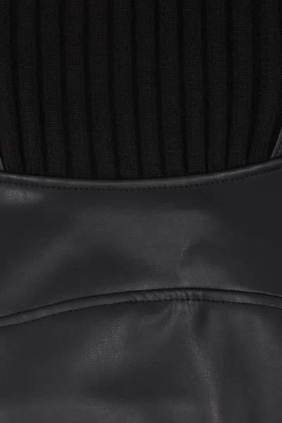 Junya Watanabe Zippered Long-sleeved Leather Jacket In Black