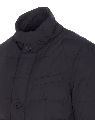 Herno Modern Blazer With High Collar And Pockets In Black