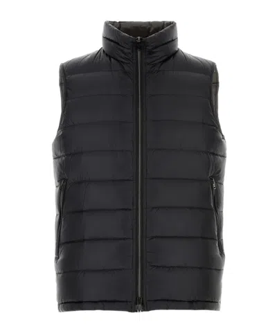Herno Black Nylon Sleeveless Reversible Down Jacket In Black