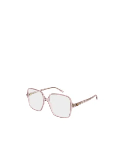 Gucci Square-frame Glasses In Pink