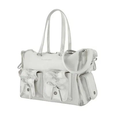 Acne Studios Multiple-pockets Shoulder Bag In Weiss