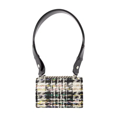 Alexander Mcqueen Mini Satchel Bag Tweed Chain Detail In Multi